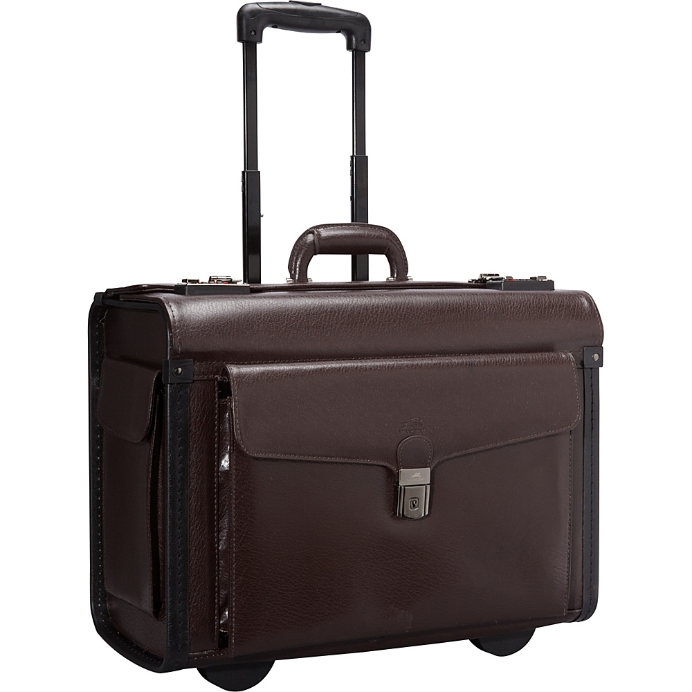 Mancini Leather Goods Deluxe Wheeled Catalog Case Burgundy Mancini Leather Goods Wheeled Business Cases