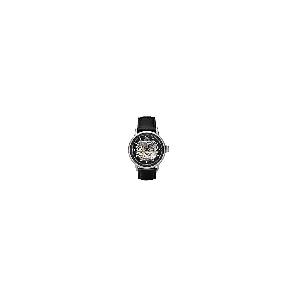 Relic Men s Automatic Black Leather Strap Watch Black Croco Relic Watches