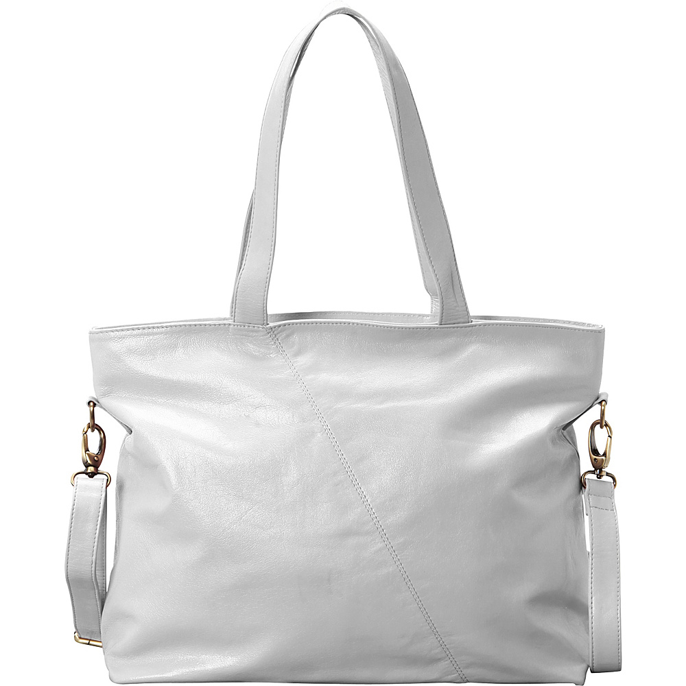 Latico Leathers Flynn Tote Metallic White Latico Leathers Leather Handbags
