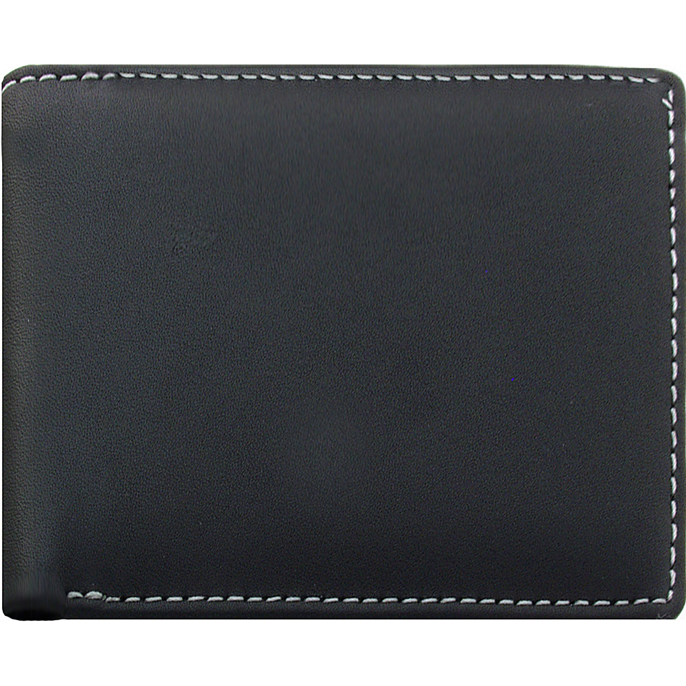Stewart Stand Leather Exterior Bill Fold Stainless Steel Wallet RFID Black Stewart Stand Men s Wallets