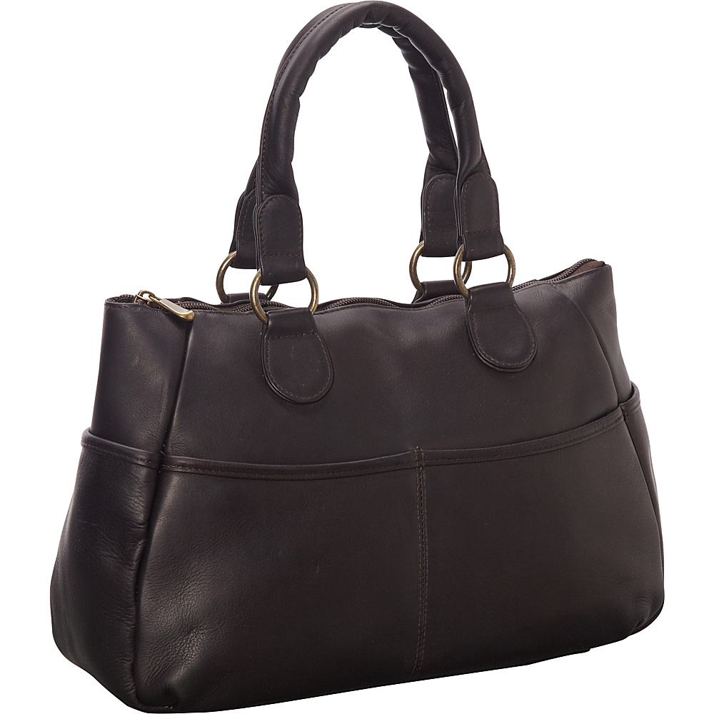 Le Donne Leather Slip Pocket Satchel Cafe Le Donne Leather Leather Handbags