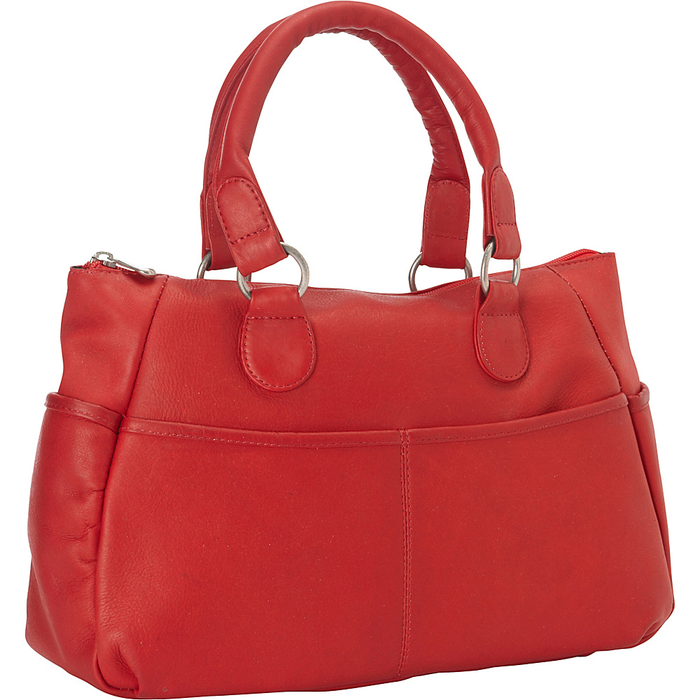 Le Donne Leather Slip Pocket Satchel Red Le Donne Leather Leather Handbags
