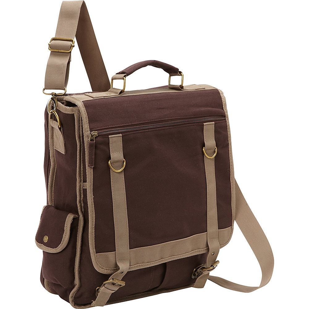 Bellino Expresso Vertical Laptop Canvas Brief Checkpoint Friendly Brown Bellino Non Wheeled Business Cases