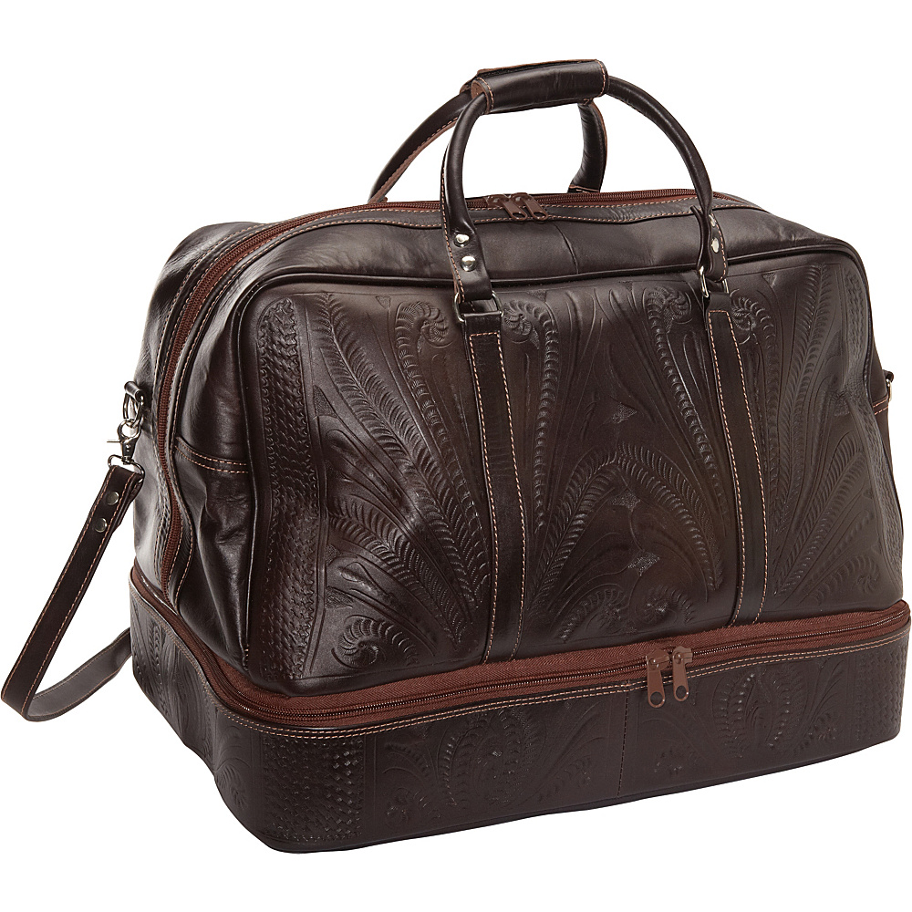 Ropin West 23" Leather Weekender Brown - Ropin West Luggage Totes and Satchels