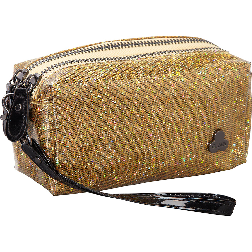 Clava Jazz Glitter Cosmetic Pouch Gold Clava Women s SLG Other
