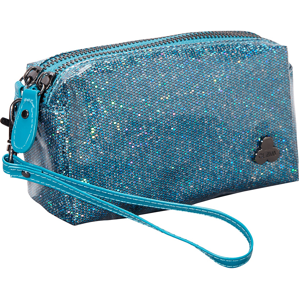 Clava Jazz Glitter Cosmetic Pouch Teal Clava Women s SLG Other