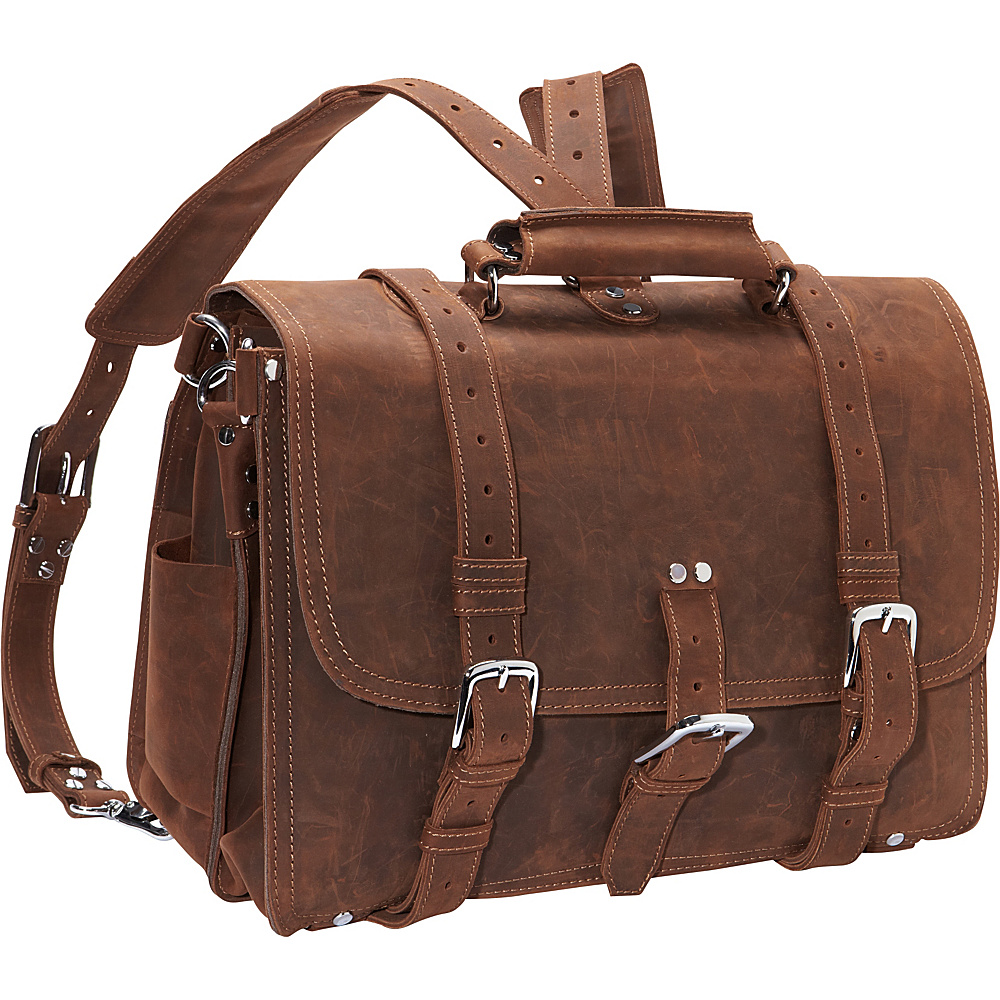 Vagabond Traveler Extra Large Full Leather Briefcase Backpack Vintage Brown Vagabond Traveler Non Wheeled Business Cases