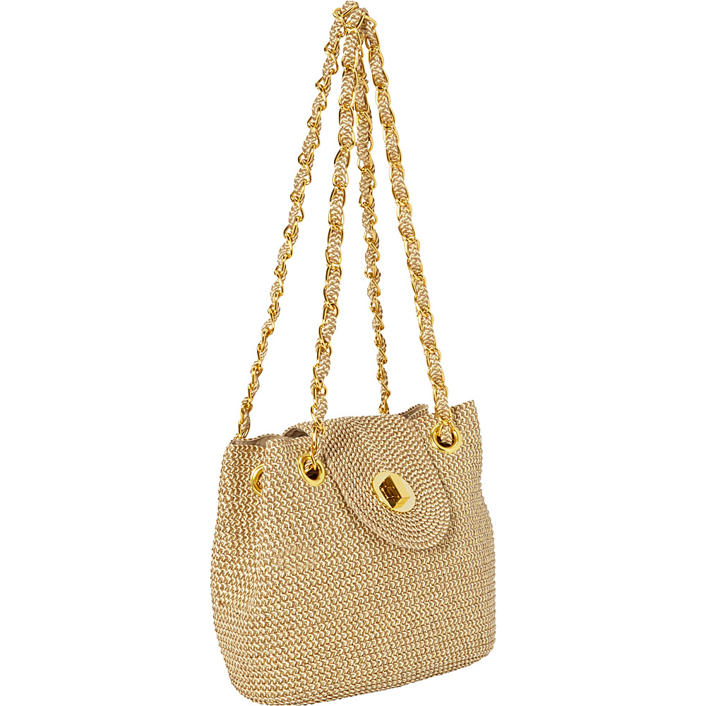 Magid Two Tone Paper Straw Lurex Bag Gold Magid Straw Handbags