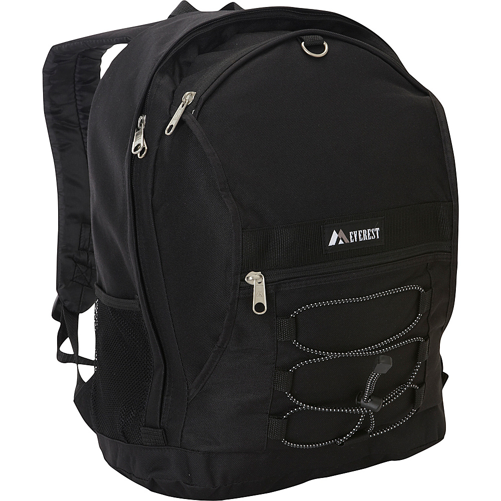 Everest Two Tone Backpack with Mesh Pockets Black Everest Everyday Backpacks
