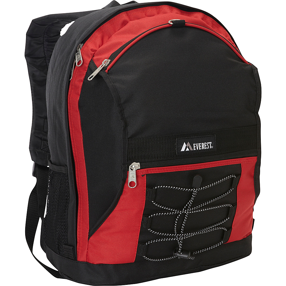 Everest Two Tone Backpack with Mesh Pockets Red Black Everest Everyday Backpacks