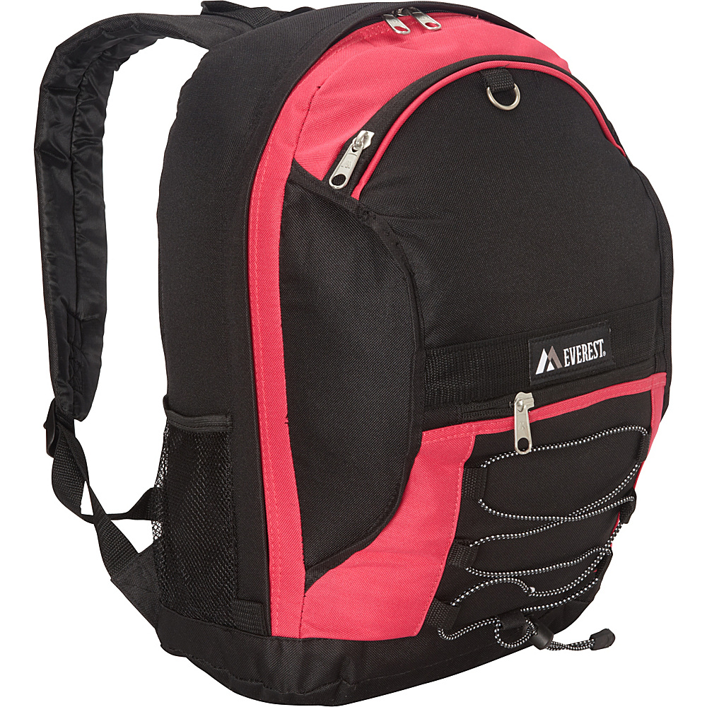 Everest Two Tone Backpack with Mesh Pockets Hot Pink Black Everest Everyday Backpacks