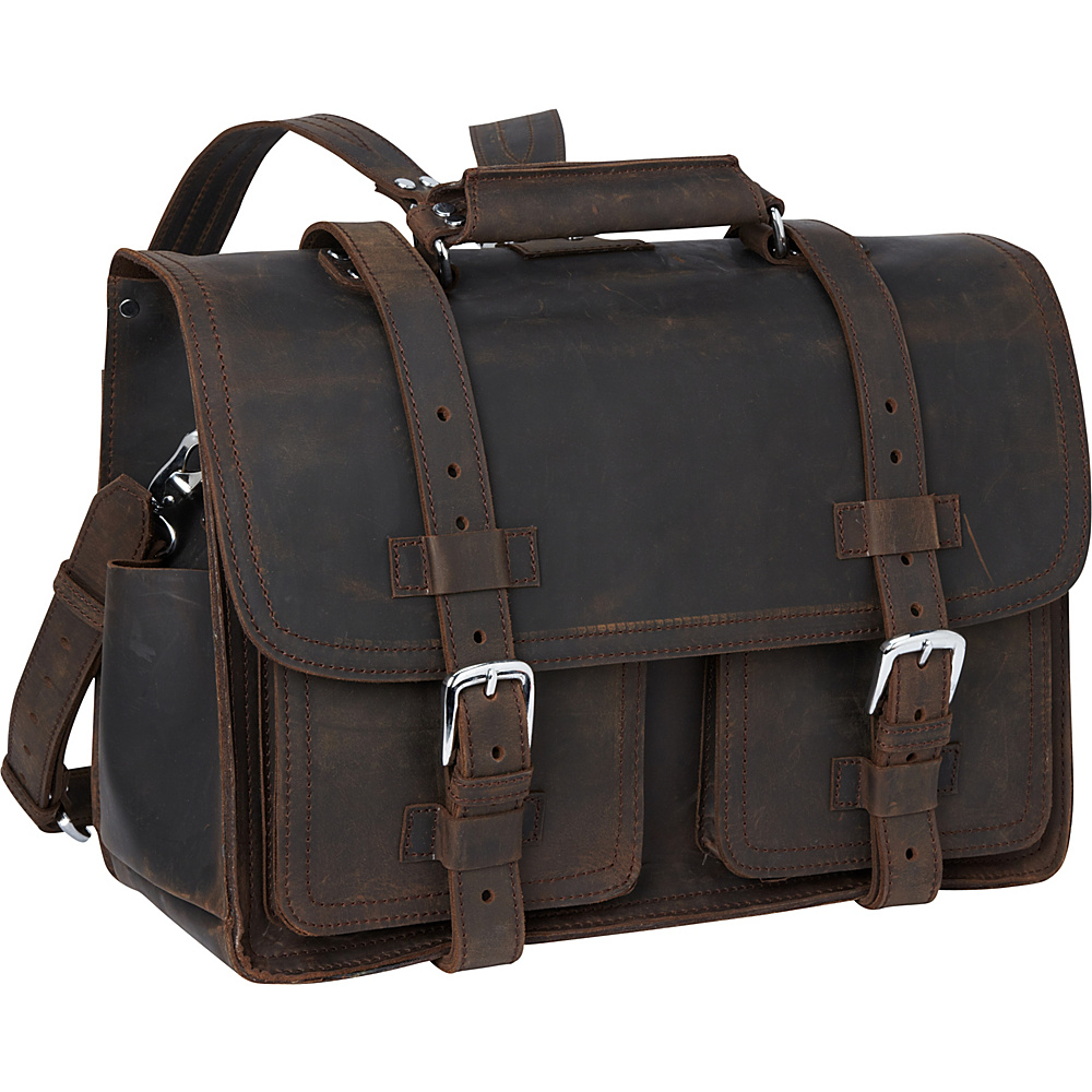 Vagabond Traveler Leather Briefcase Travel Bag Dark Brown Vagabond Traveler Non Wheeled Business Cases