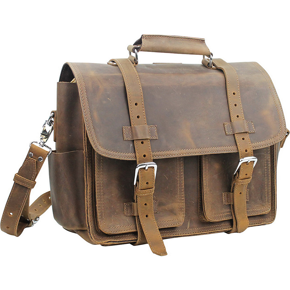 Vagabond Traveler Leather Briefcase Travel Bag Vintage Brown Vagabond Traveler Non Wheeled Business Cases