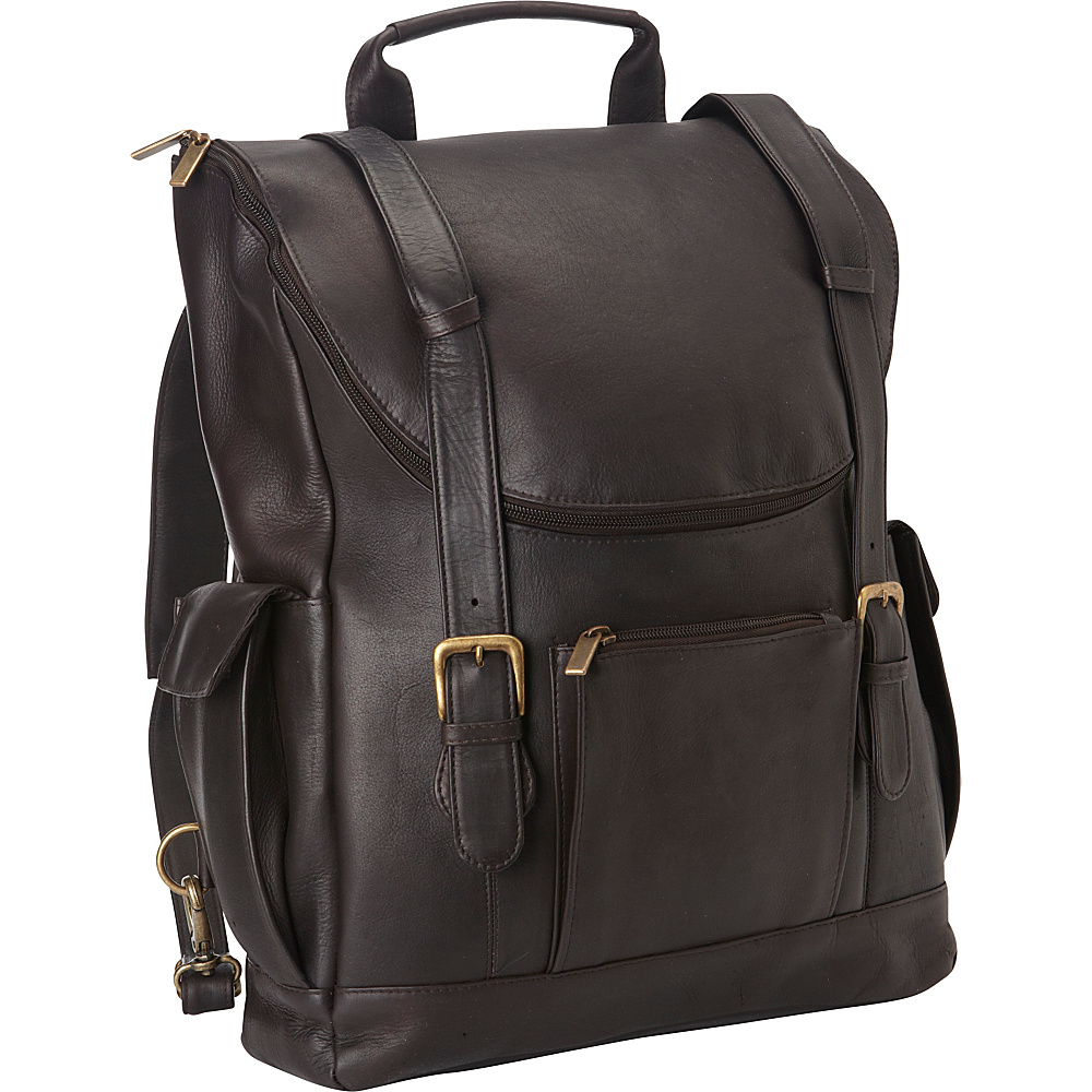 Le Donne Leather Classic Laptop Backpack Cafe Le Donne Leather Business Laptop Backpacks
