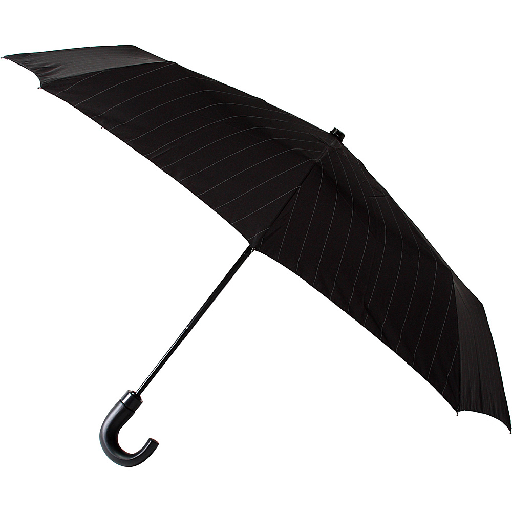 Leighton Umbrellas Kensington black grey pinstripes Leighton Umbrellas Umbrellas and Rain Gear