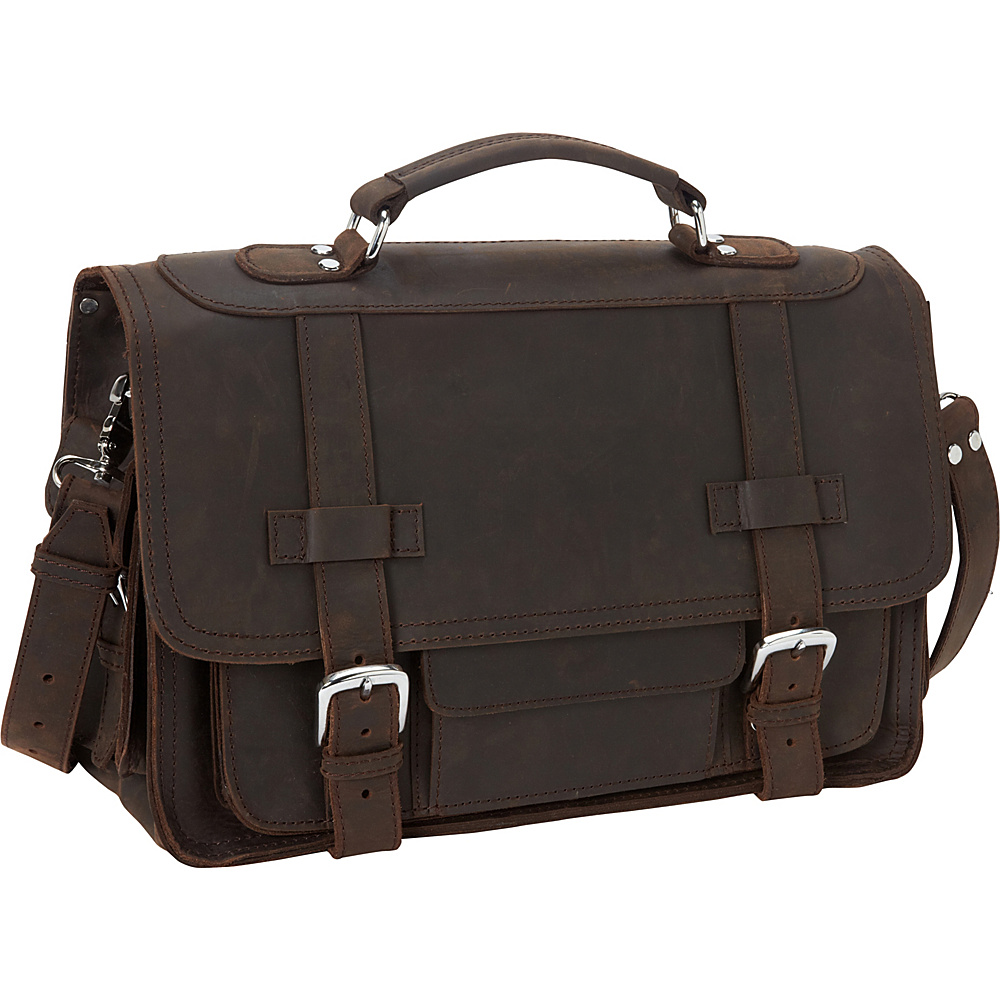 Vagabond Traveler 17 Cowhide Leather Travel Overnight Bag Dark Brown Vagabond Traveler Luggage Totes and Satchels