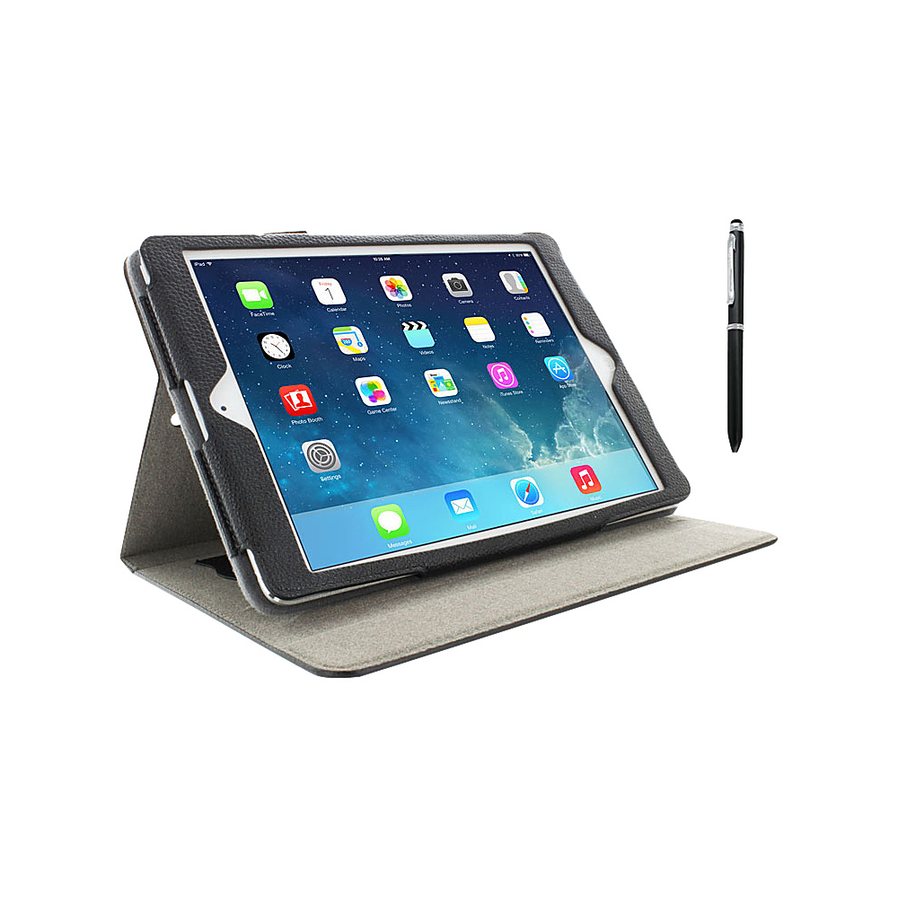 rooCASE iPad Air 1 5th Gen Dual View Folio Smart Cover Black rooCASE Electronic Cases