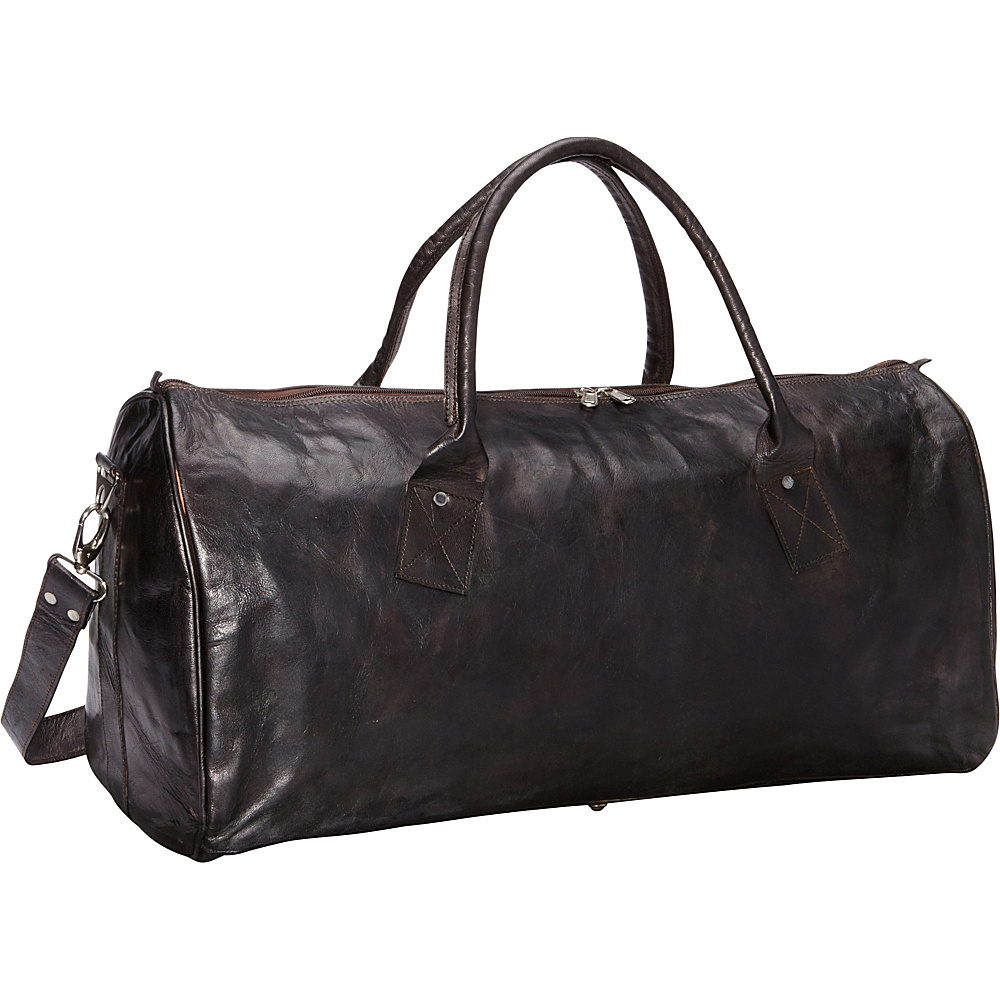 Sharo Leather Bags Black Leather Duffle Carry on Travel Bag Black Sharo Leather Bags All Purpose Duffels