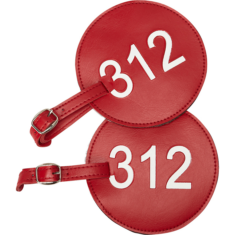 pb travel Number Luggage Tag 312 Set of 2 Red pb travel Luggage Accessories