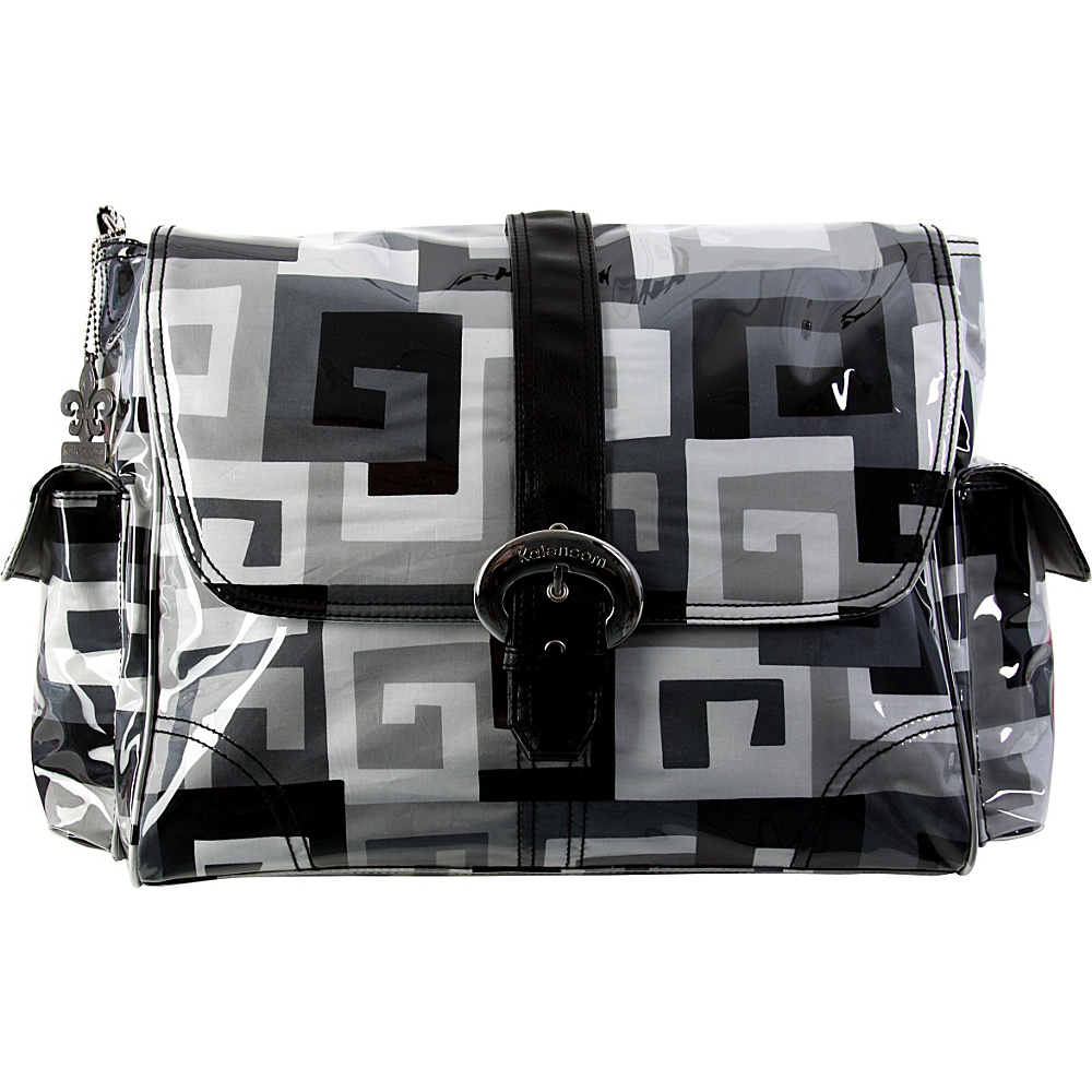Kalencom Matte Coated Buckle Bag Maze Black White Kalencom Diaper Bags Accessories