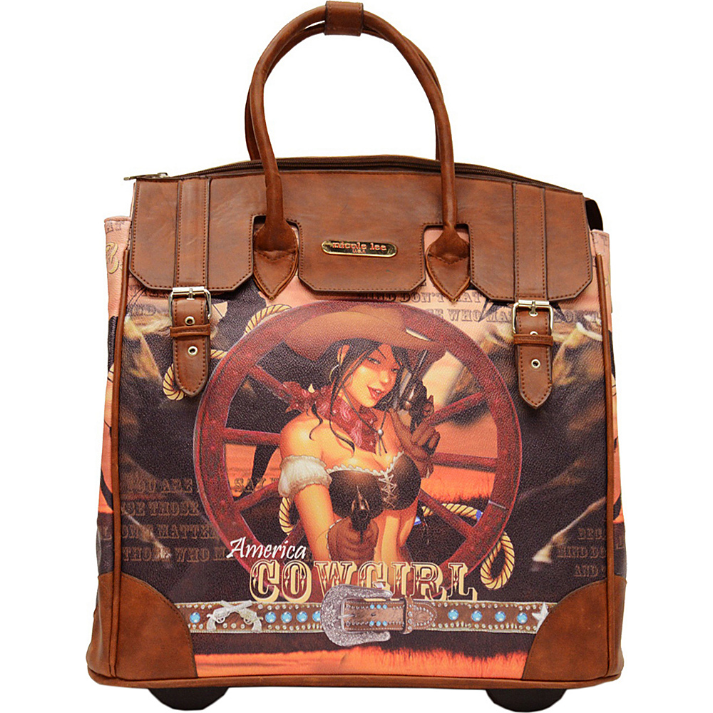 Nicole Lee Fiona Rolling Business Tote Special Print Edition Cowgirl Wheel Nicole Lee Wheeled Business Cases