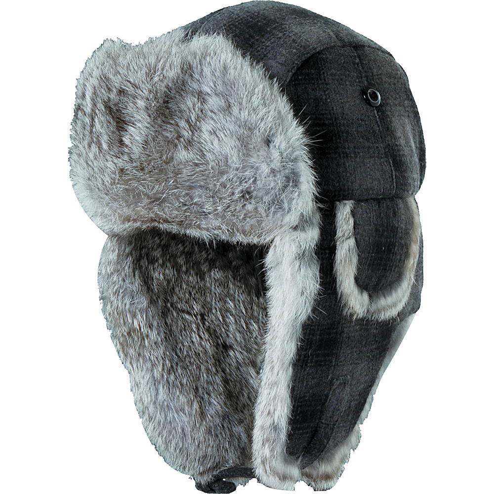 Woolrich Wool Blend Fur Trapper Hat White Black Large Woolrich Hats