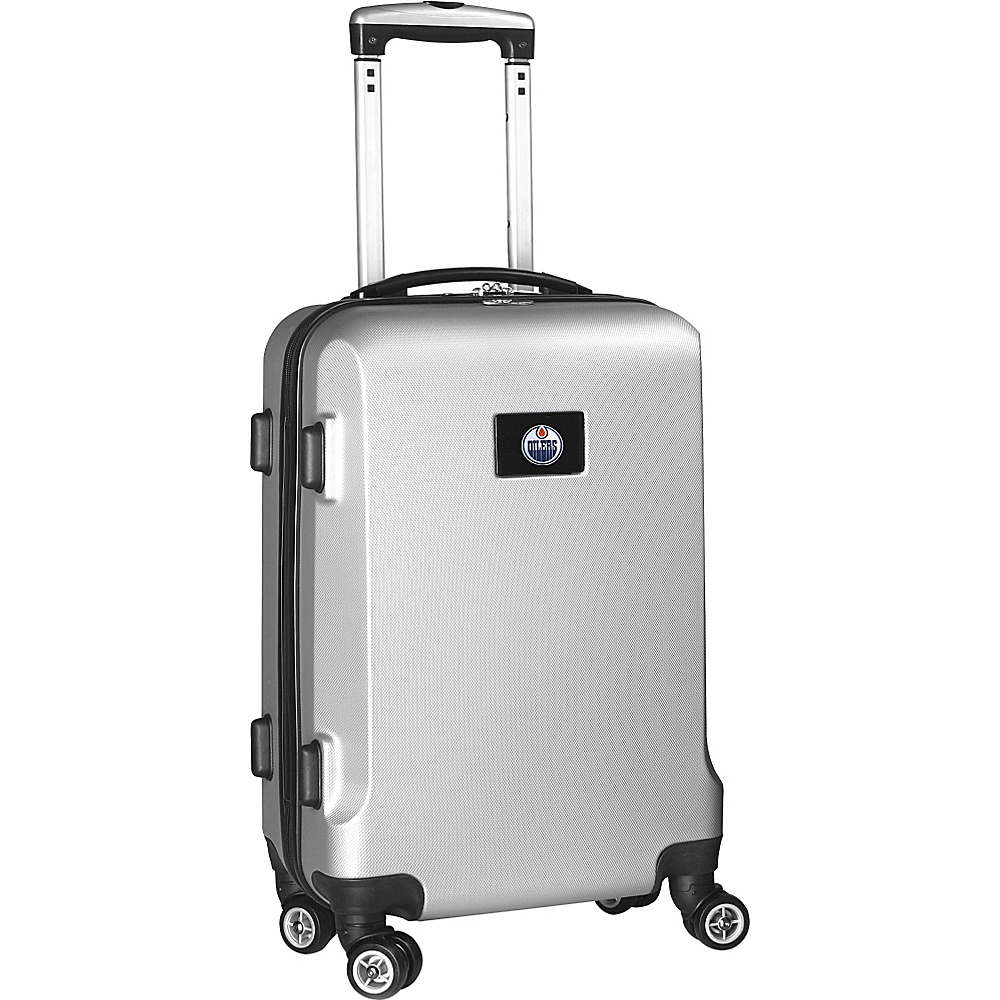 Denco Sports Luggage NHL 20 Domestic Carry On Silver Edmonton Oilers Denco Sports Luggage Hardside Carry On