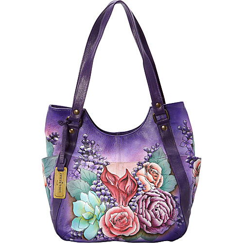 Anuschka Multi-Pocket Hobo Lush Lilac - Anuschka Leather Handbags