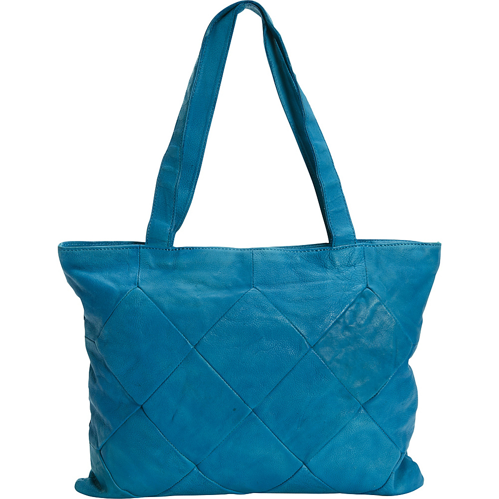 Latico Leathers Elizabeth Tote Crinkle Blue Latico Leathers Leather Handbags