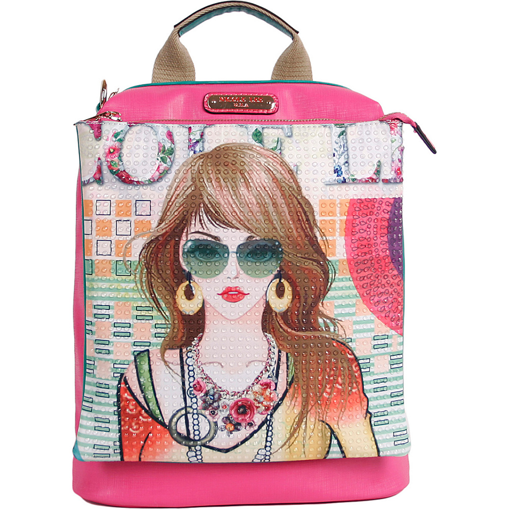 Nicole Lee Suzy Print Convertible Backpack Purse Suzy Nicole Lee Manmade Handbags