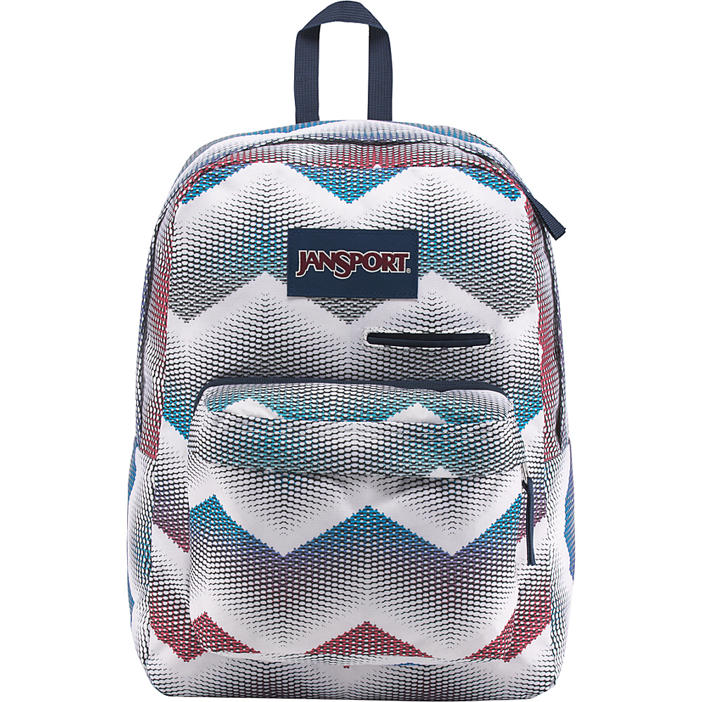 JanSport Digibreak Laptop Backpack Matrix Chevron White - JanSport Business & Laptop Backpacks