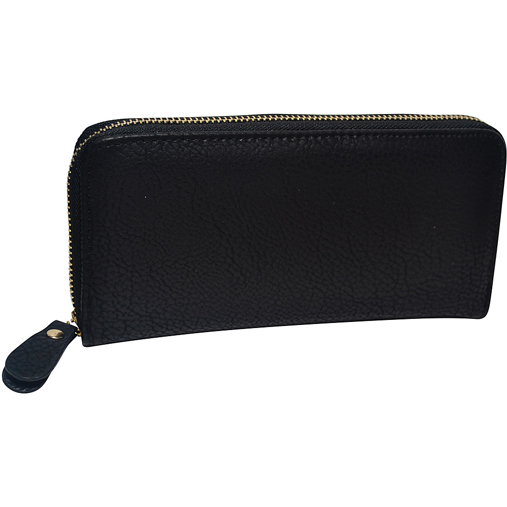 R R Collections Single Zip Around Ladies Wallet Black R R Collections Women s Wallets