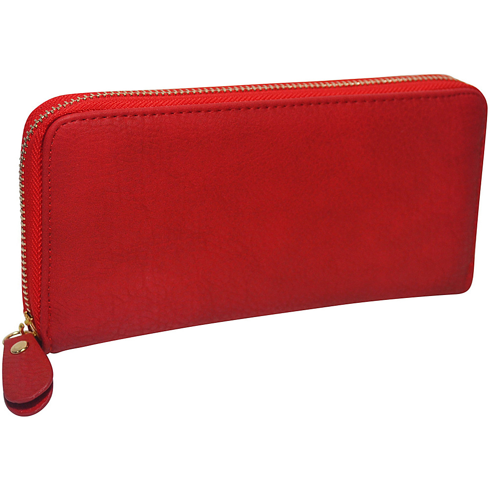 R R Collections Single Zip Around Ladies Wallet RED R R Collections Women s Wallets