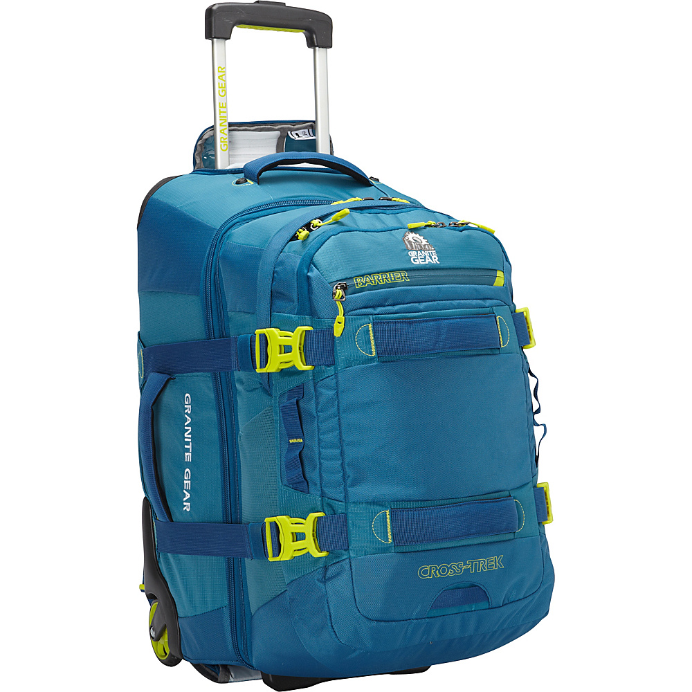 Granite Gear Cross Trek Convertible Wheeled Carry On with Removable 28L Pack Bleumine Blue Frost Neolime Granite Gear Rolling Backpacks