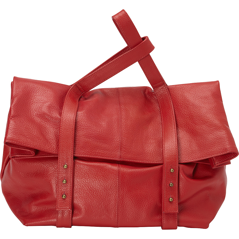 Sharo Leather Bags Oversized Handheld Satchel Red Sharo Leather Bags Leather Handbags