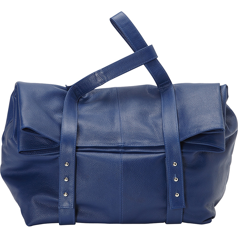 Sharo Leather Bags Oversized Handheld Satchel Blue Sharo Leather Bags Leather Handbags
