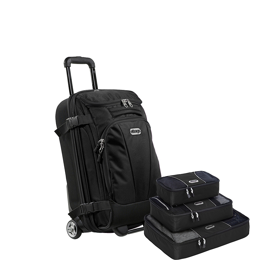 eBags Value Set TLS Mini 21 Wheeled Duffel Packing Cube Solid Black eBags Softside Carry On
