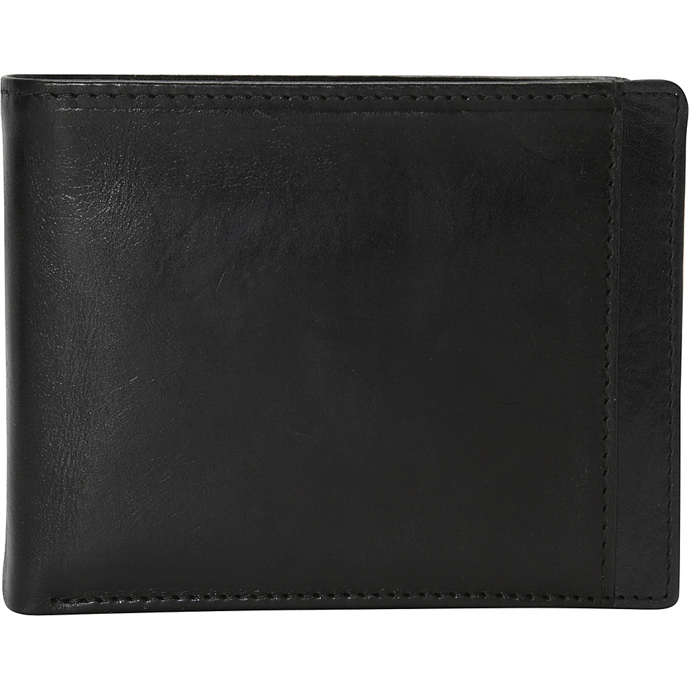 Mancini Leather Goods Mens RFID Billfold with Removable Passcase Black Mancini Leather Goods Men s Wallets