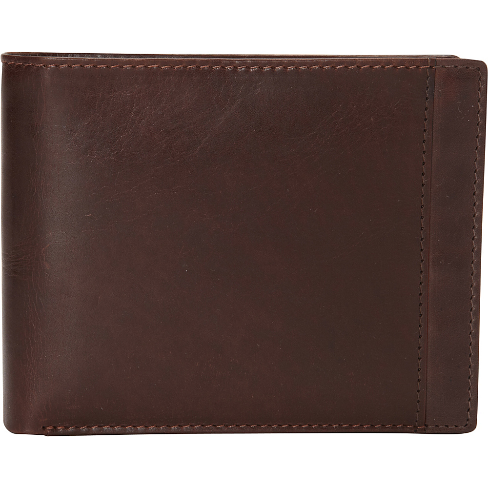 Mancini Leather Goods Mens RFID Billfold with Removable Passcase Brown Mancini Leather Goods Men s Wallets