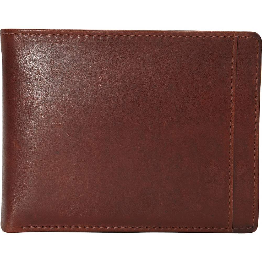 Mancini Leather Goods Mens RFID Billfold with Removable Passcase Cognac Mancini Leather Goods Men s Wallets