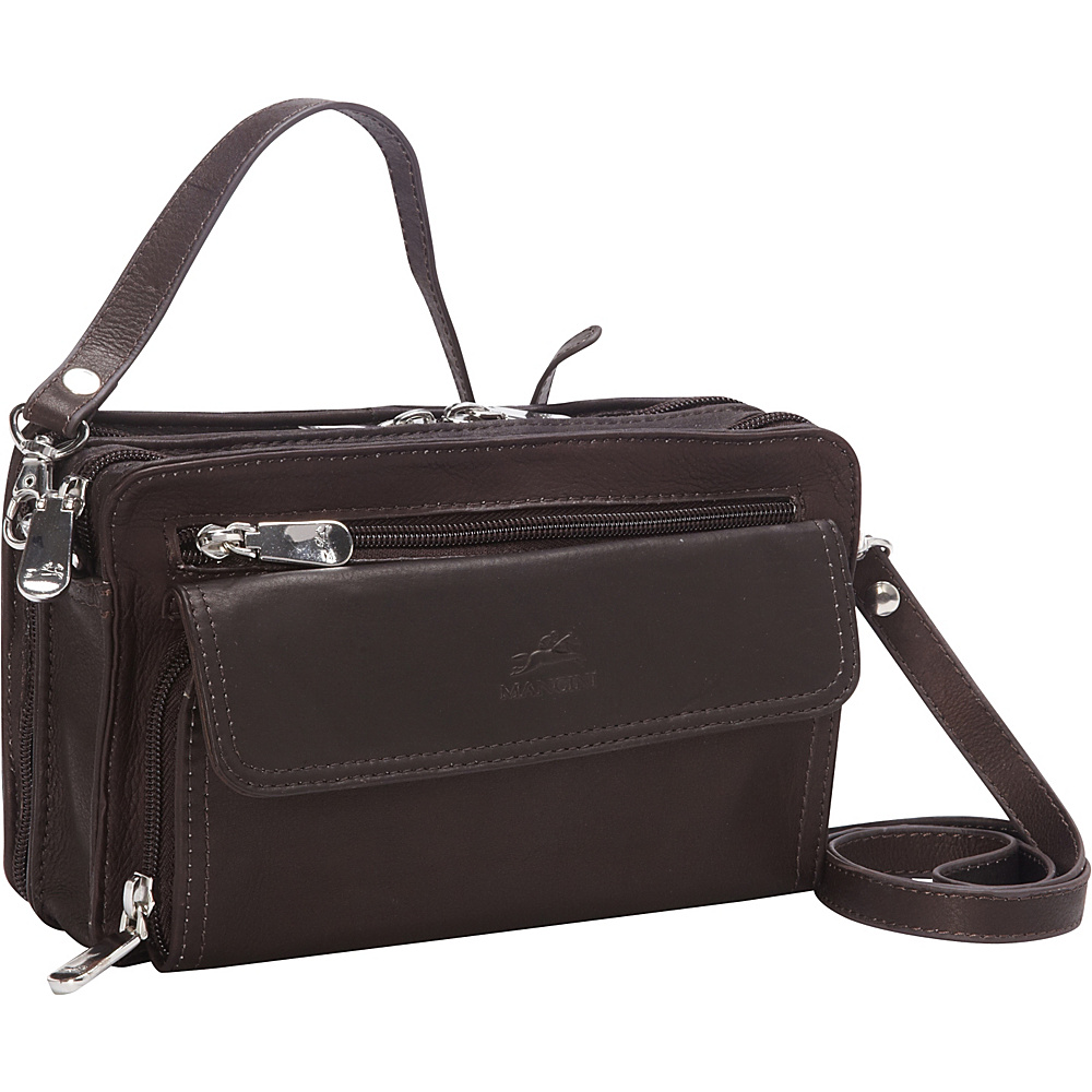 Mancini Leather Goods Deluxe Unisex Shoulder Bag Brown Mancini Leather Goods Other Men s Bags
