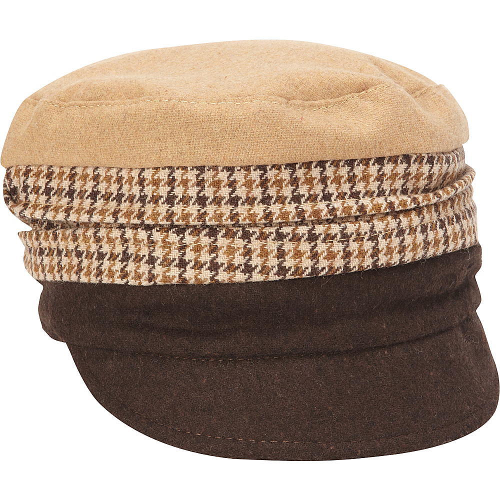 Magid Herringbone Tweed Cadet Cap Brown Magid Hats Gloves Scarves