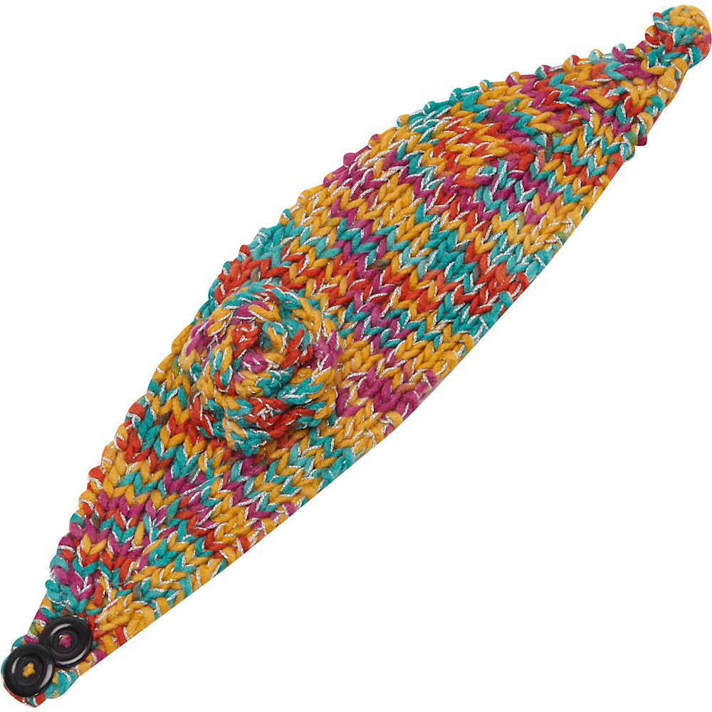 Magid Multicolored Knit Flower Head Wrap Multi Magid Hats Gloves Scarves