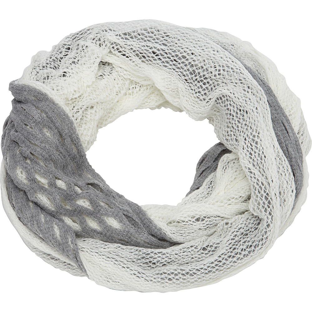 Magid Net Knit Infinity Scarf Grey Magid Hats Gloves Scarves