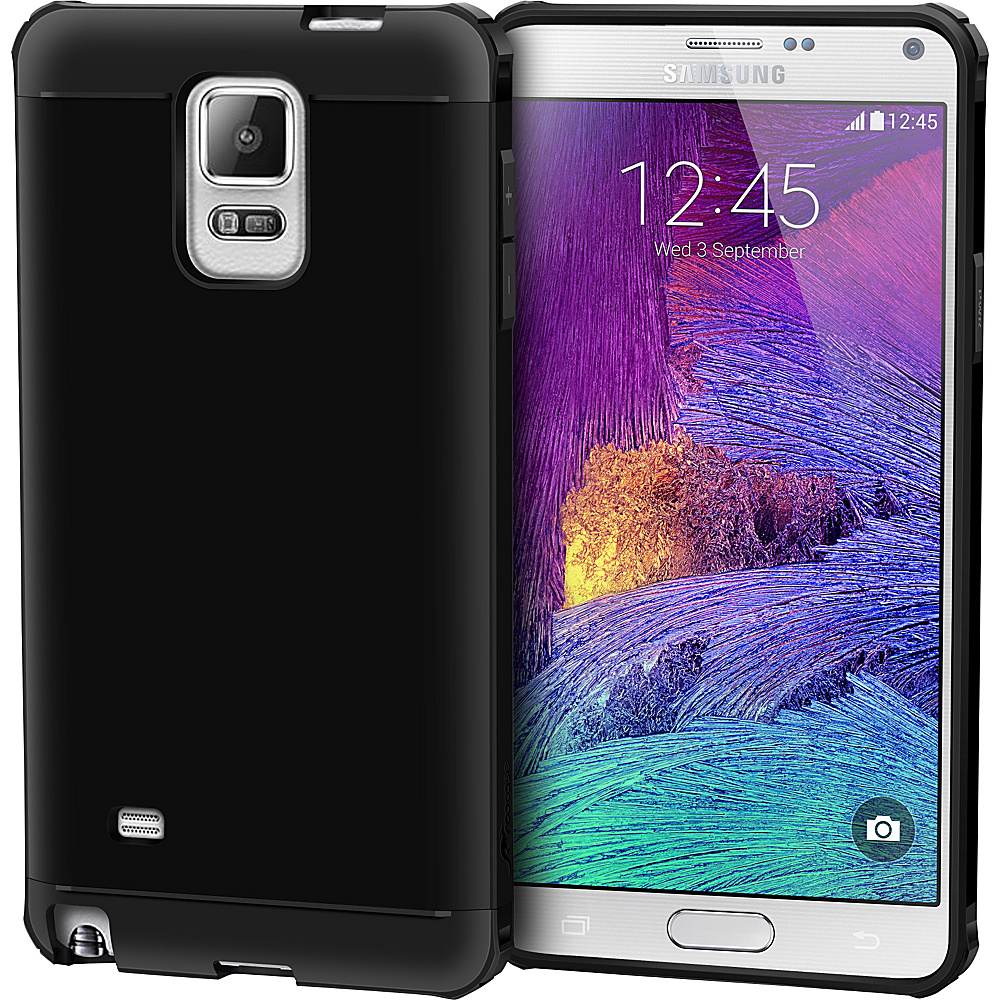 rooCASE Exec Tough Hybrid PC TPU Case Cover for Samsung Galaxy Note 4 Black rooCASE Electronic Cases