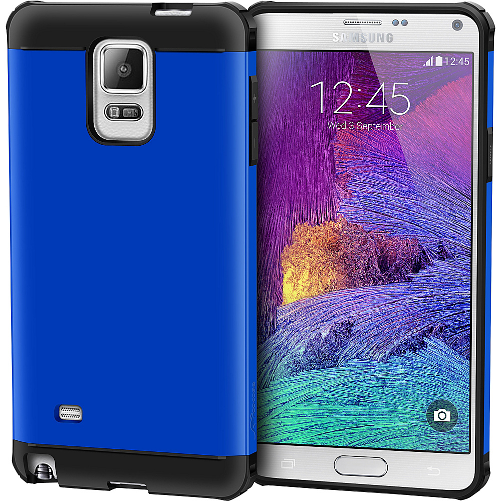 rooCASE Exec Tough Hybrid PC TPU Case Cover for Samsung Galaxy Note 4 Blue rooCASE Electronic Cases
