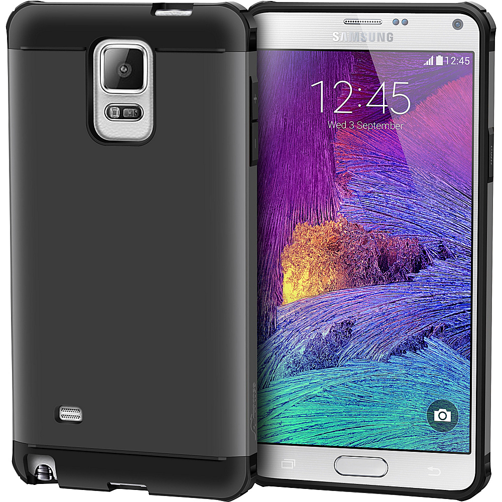 rooCASE Exec Tough Hybrid PC TPU Case Cover for Samsung Galaxy Note 4 Space Gray rooCASE Electronic Cases