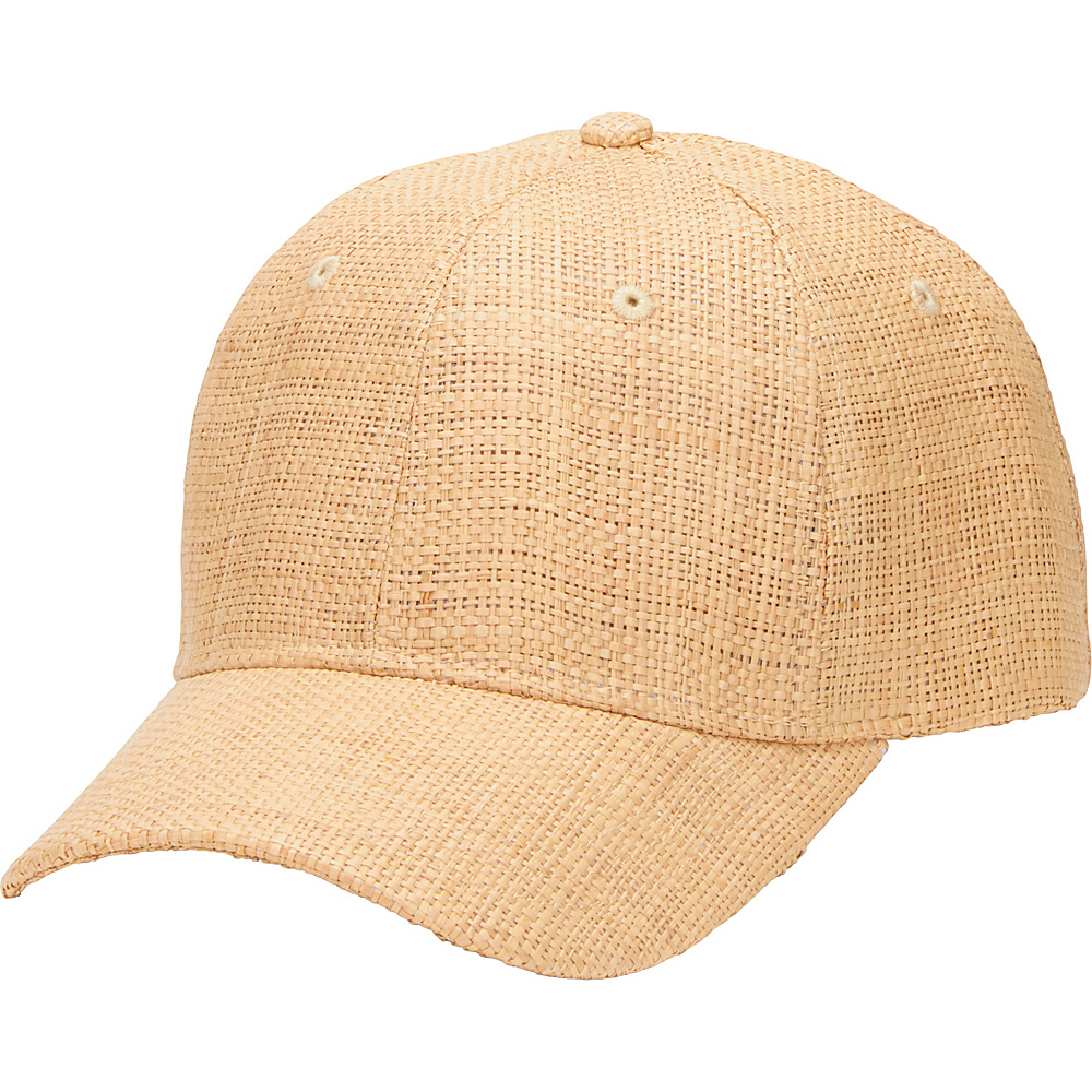 San Diego Hat Woven Raffia Ball Cap with Leather Back Natural San Diego Hat Hats