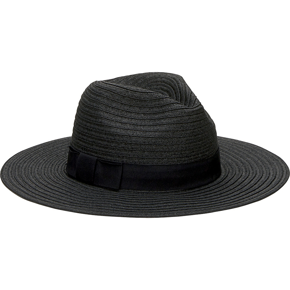 San Diego Hat Paper Braid Fedora with Bow Band Black San Diego Hat Hats Gloves Scarves