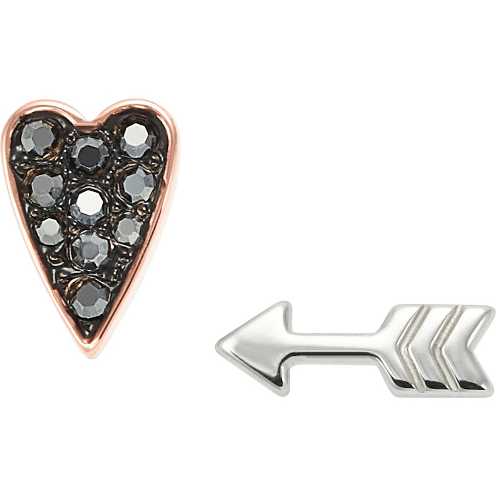Fossil Heart and Arrow Studs Silver Fossil Jewelry